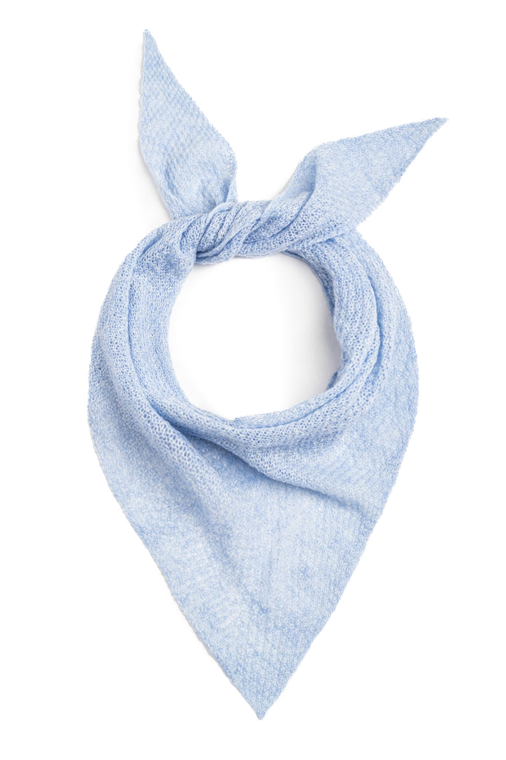 Cashmere triangle scarf #colour_atollo-blue