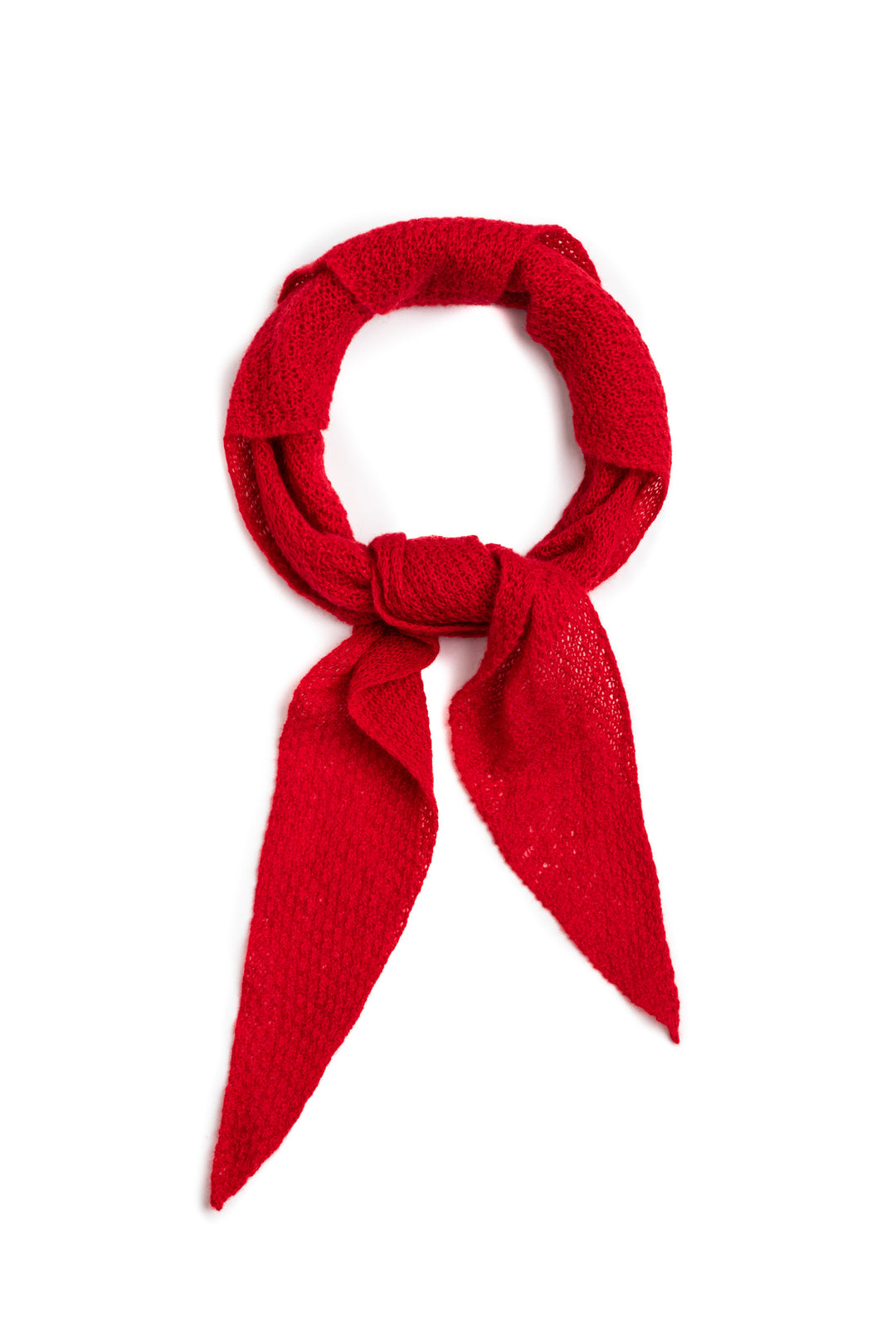 Cashmere triangle scarf #colour_ruby-red