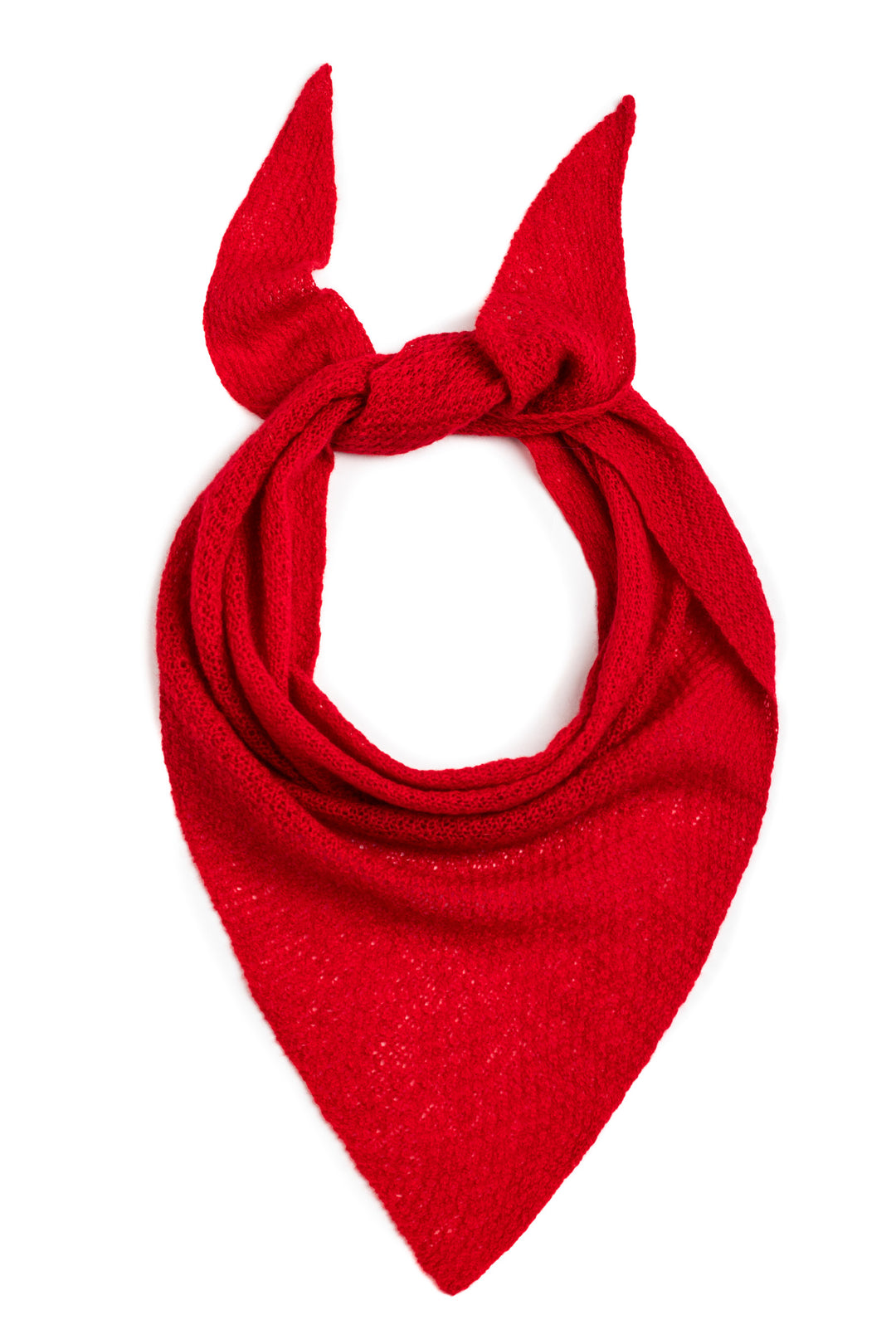 Cashmere triangle scarf #colour_ruby-red