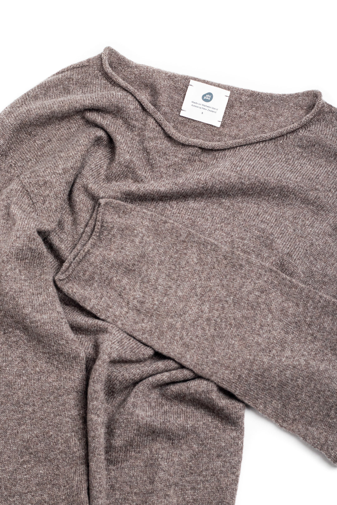 long sleeve cashmere t shirt - #colour_elk-brown