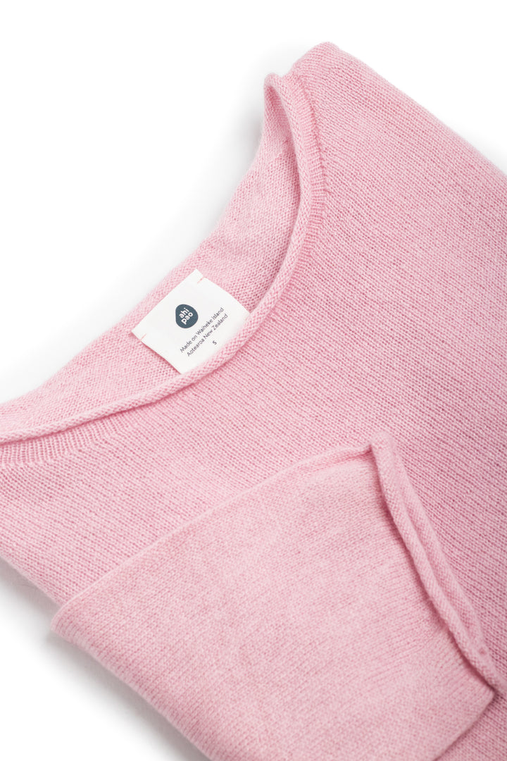 long sleeve cashmere t shirt - #colour_glamour-pink
